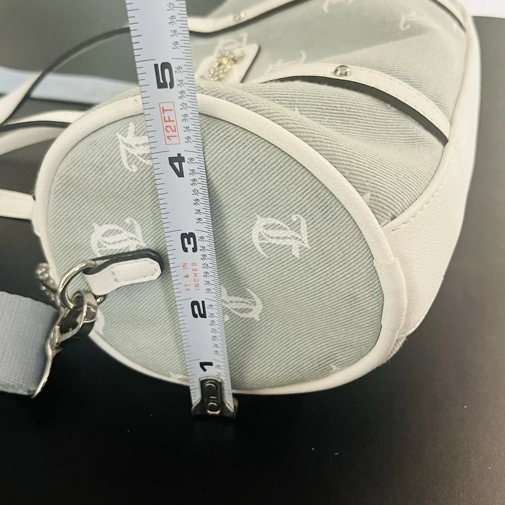 Juicy Couture Denim Logo Queen Of Everything Mini Barrel Bag Crossbody Strap